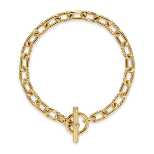 David Yurman DY Madison Toggle Chain Bracelet in 18K Yellow Gold, Size Medium
