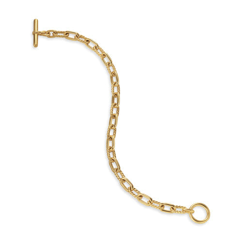 David Yurman DY Madison Toggle Chain Bracelet in 18K Yellow Gold, Size Medium