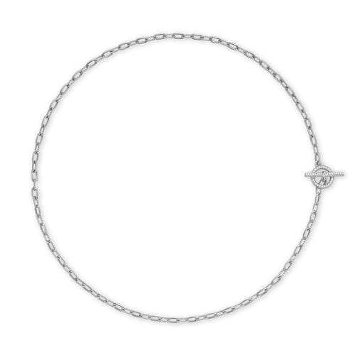 David Yurman DY Madison Pavé Diamond Toggle Chain Necklace in Sterling Silver, 17"