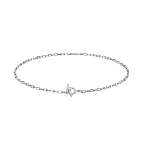 David Yurman DY Madison Pavé Diamond Toggle Chain Necklace in Sterling Silver, 17"