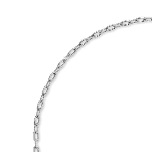 David Yurman DY Madison Pavé Diamond Toggle Chain Necklace in Sterling Silver, 17"
