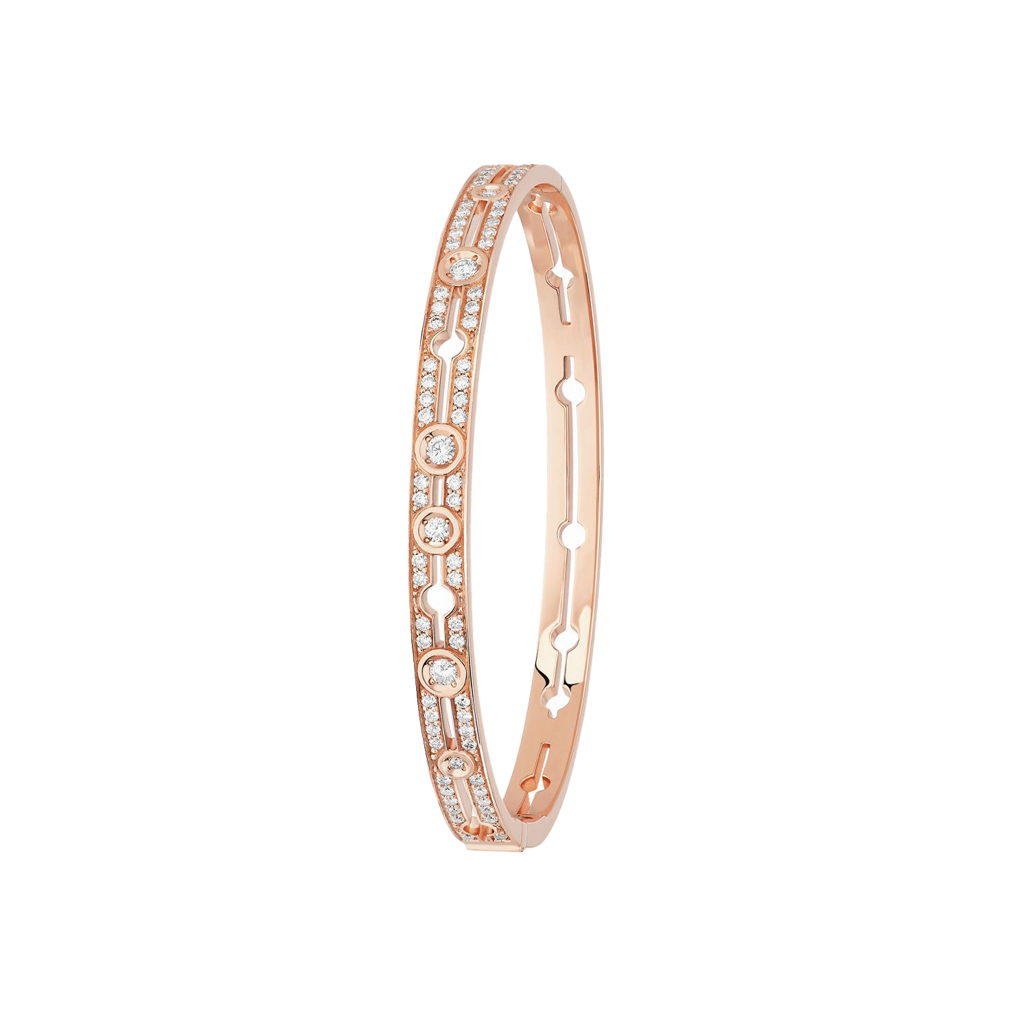 Dinh Van Pulse Rose Gold and Diamond Bangle