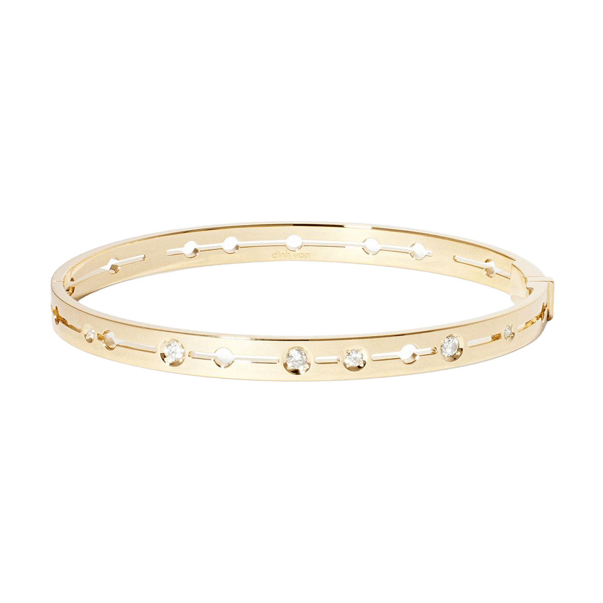 Dinh Van Pulse Yellow Gold and Diamond Bangle