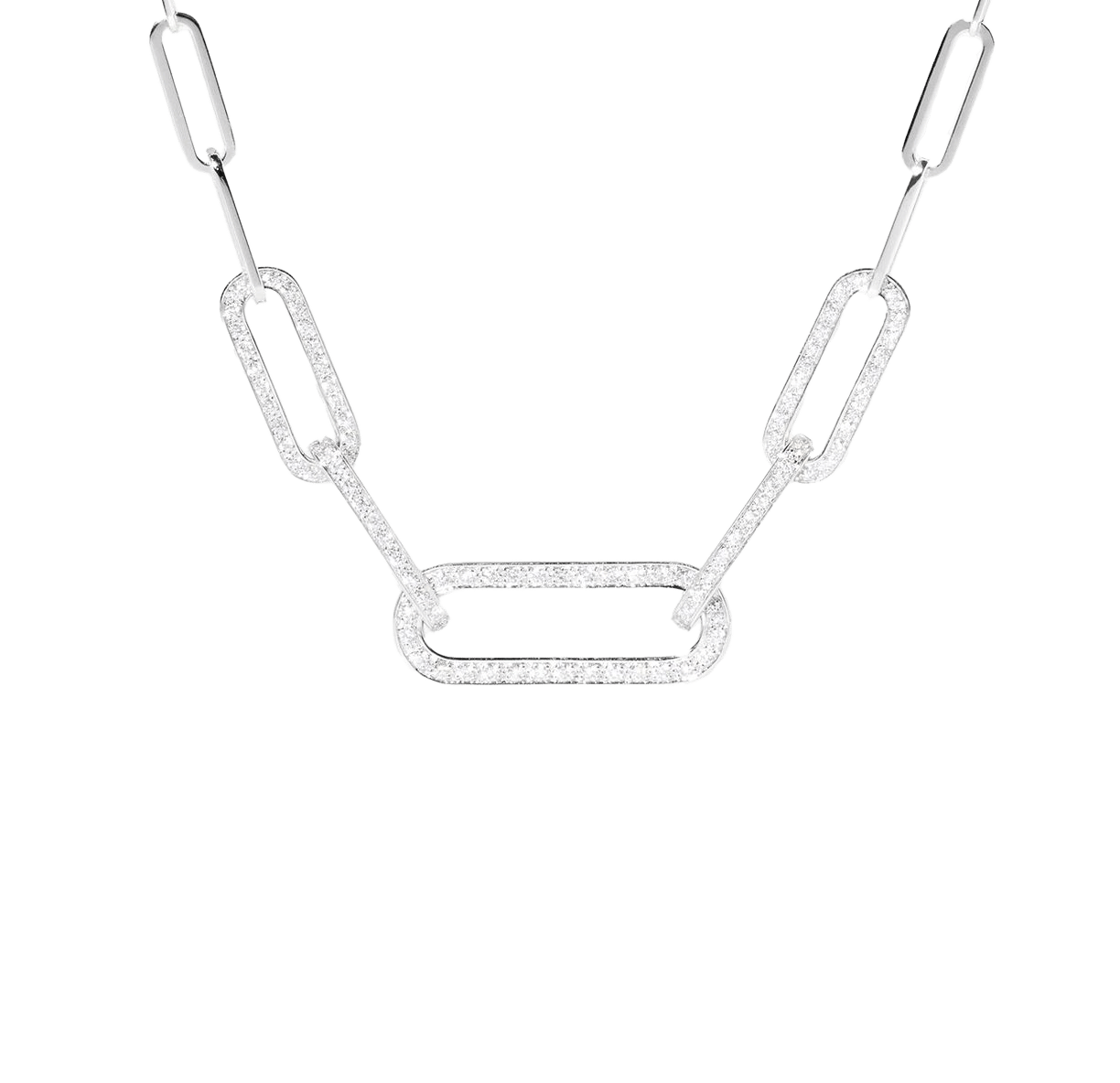 Dinh Van Maillon White Gold L Diamond Necklace