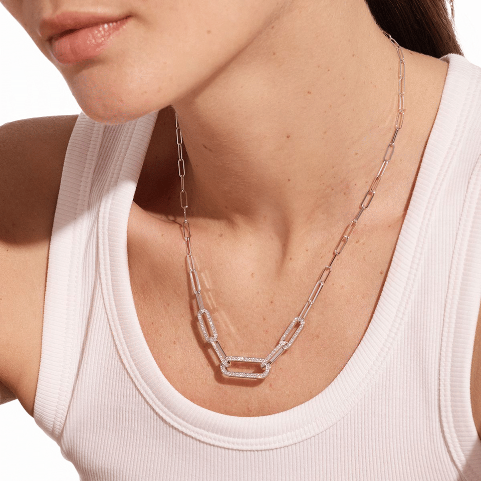 Dinh Van Maillon White Gold L Diamond Necklace
