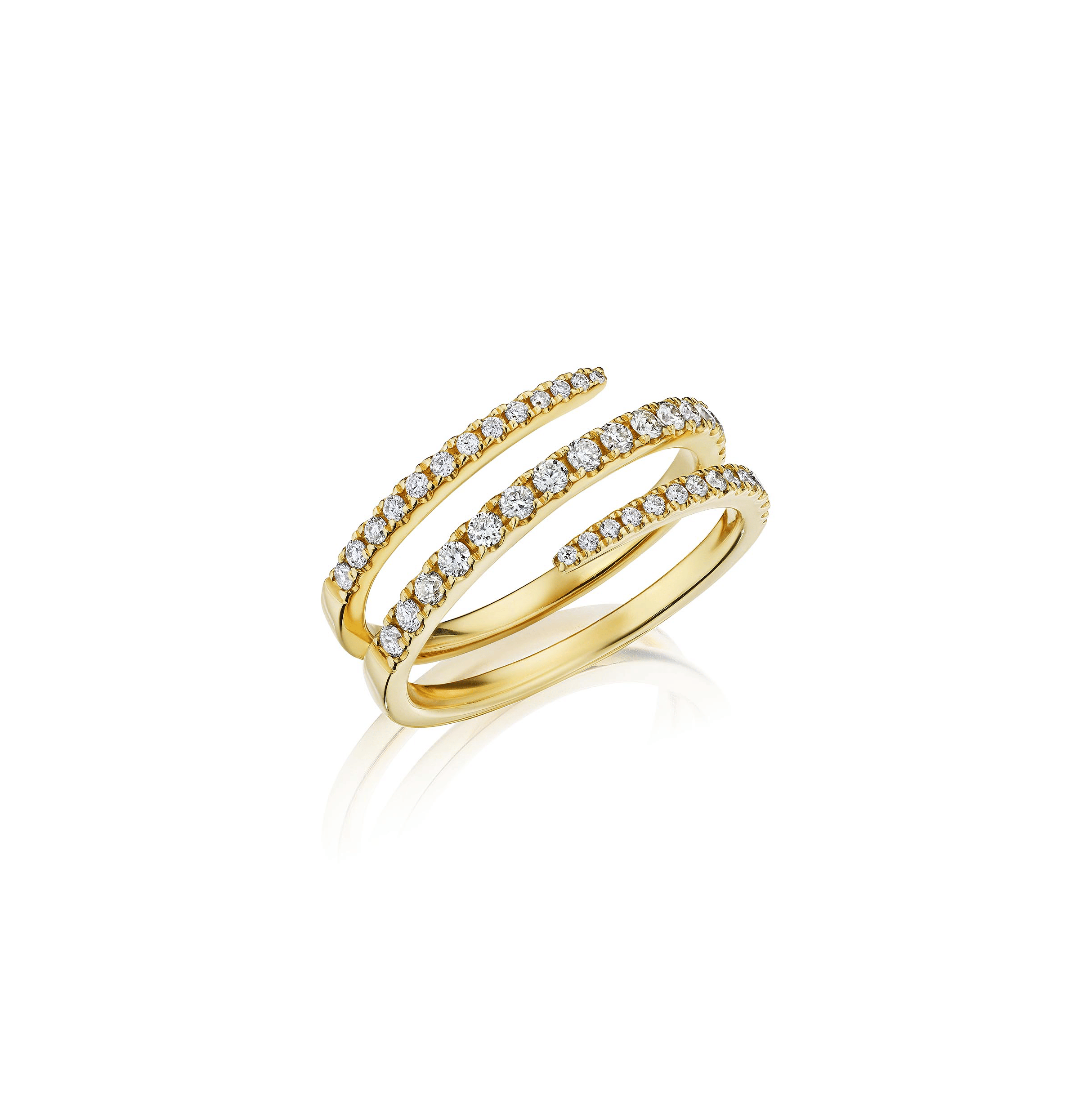 Sabel Collection Yellow Gold Spiral Diamond Ring