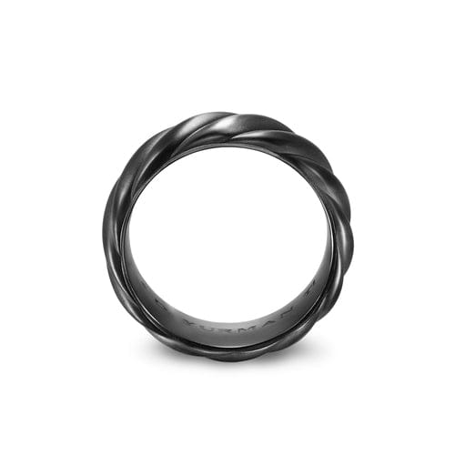 David Yurman Sculpted Cable Band Ring in Black Titanium, 9mm, Size 10