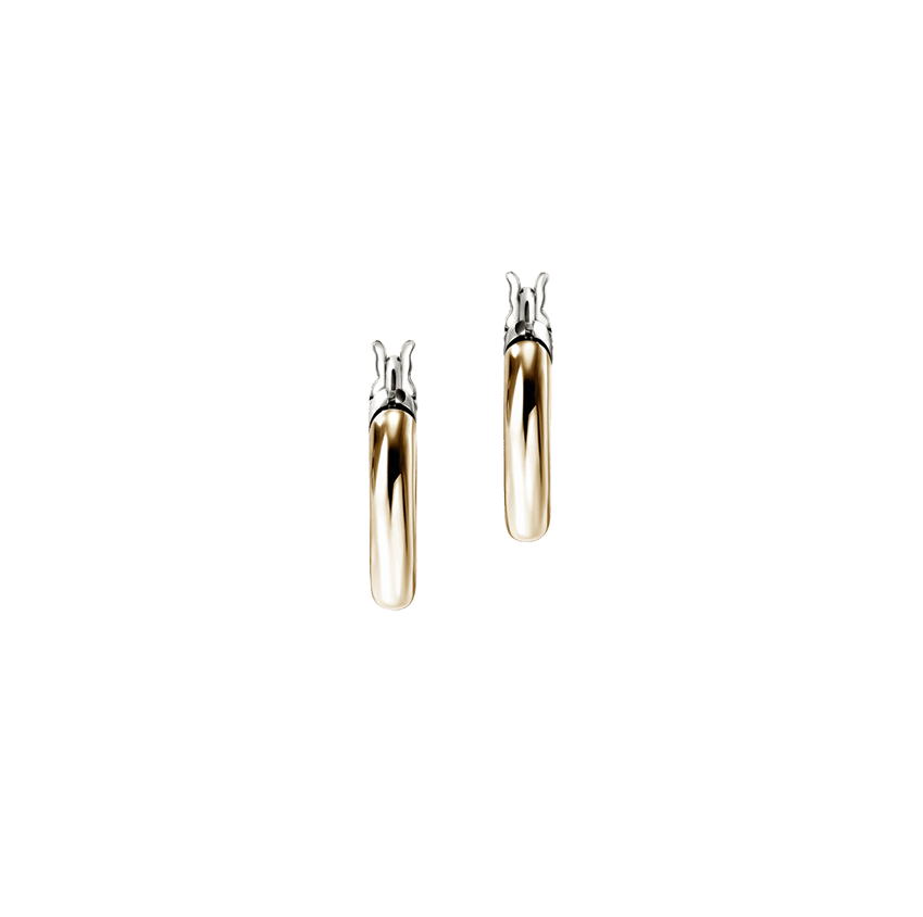 John Hardy Essentials Mixed Metals Huggie Hoop Earrings