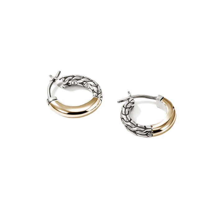 John Hardy Essentials Mixed Metals Huggie Hoop Earrings