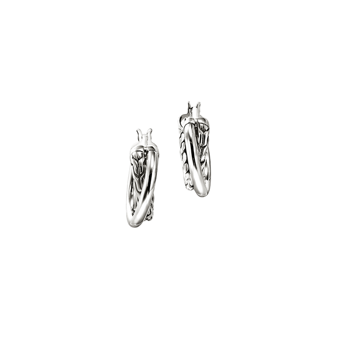 John Hardy Essentials Sterling Silver Crossover Hoop Earrings