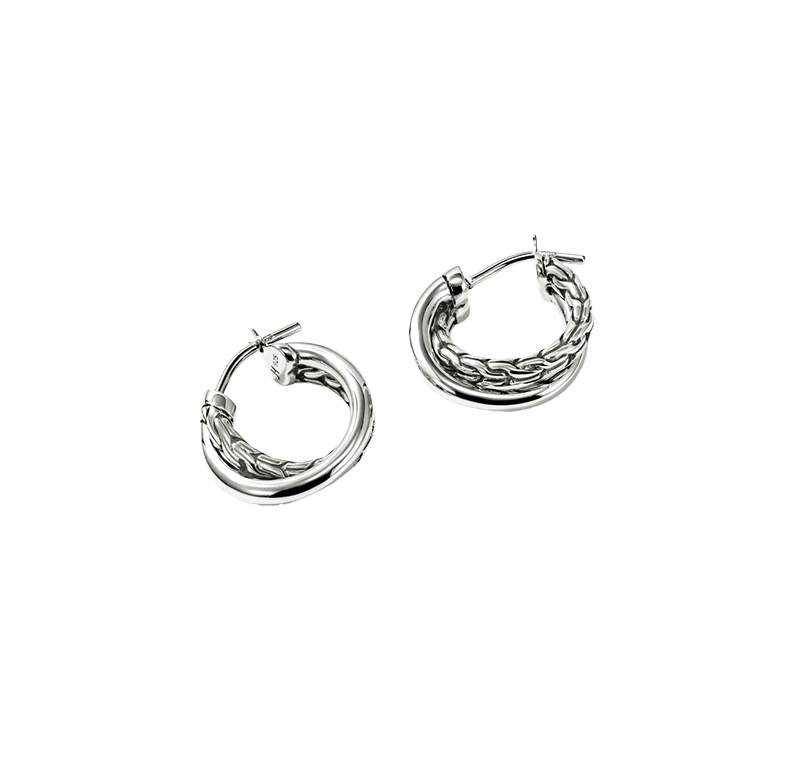 John Hardy Essentials Sterling Silver Crossover Hoop Earrings