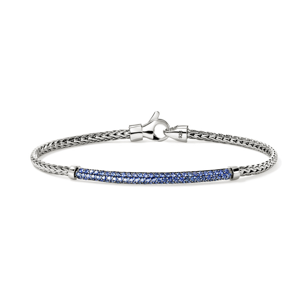 John Hardy Essentials Sterling Silver Bracelet with Blue Sapphire