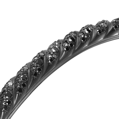 David Yurman Sculpted Cable Cuff Bracelet in Black Titanium with Black Diamonds, 5.5mm, Size Medium