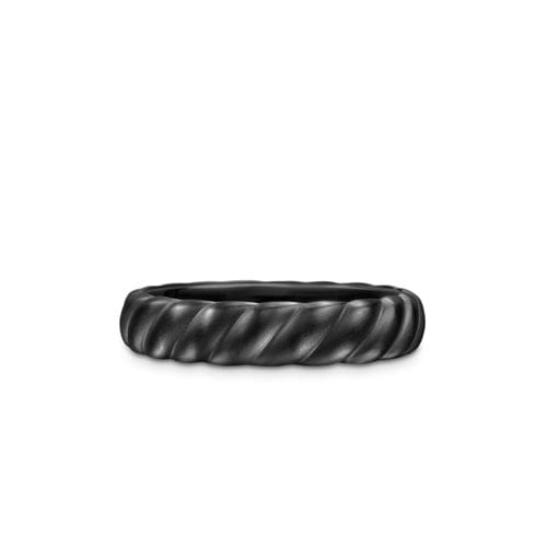 David Yurman Sculpted Cable Band Ring in Black Titanium, 5mm, Size 9