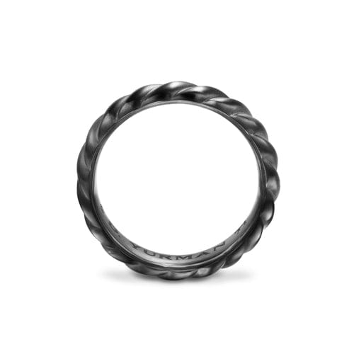 David Yurman Sculpted Cable Band Ring in Black Titanium, 5mm, Size 9
