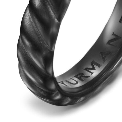David Yurman Sculpted Cable Band Ring in Black Titanium, 5mm, Size 9