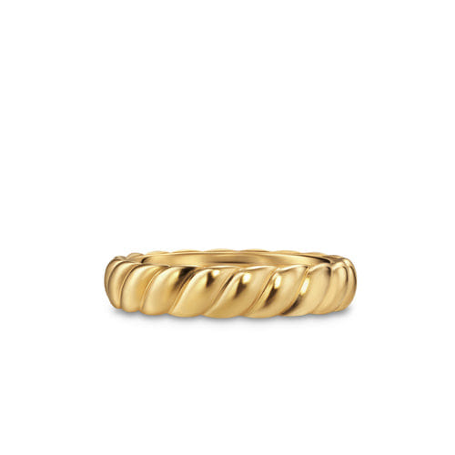 David Yurman Sculpted Cable Band Ring in 18K Yellow Gold, 5mm, Size 10