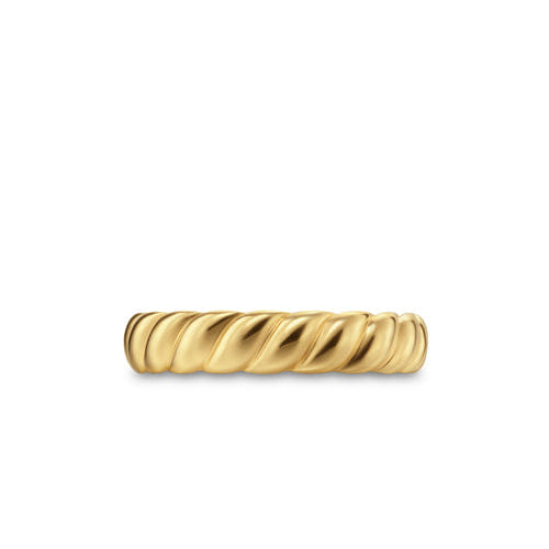 David Yurman Sculpted Cable Band Ring in 18K Yellow Gold, 5mm, Size 10