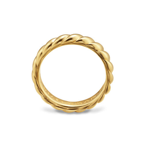 David Yurman Sculpted Cable Band Ring in 18K Yellow Gold, 5mm, Size 10