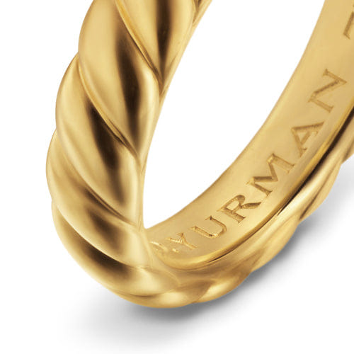 David Yurman Sculpted Cable Band Ring in 18K Yellow Gold, 5mm, Size 10