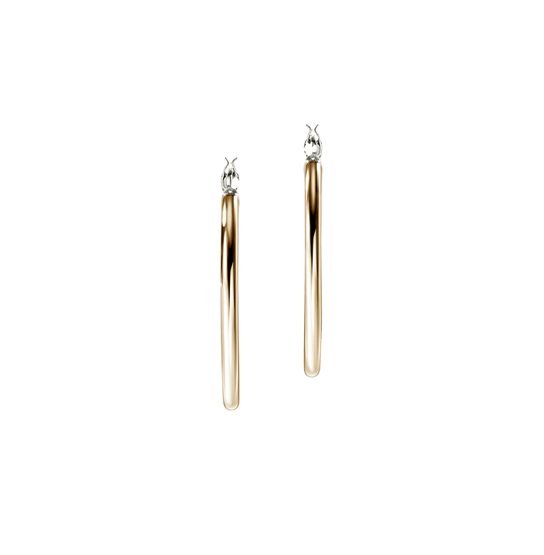 John Hardy Essentials Mixed Metals Hoop Earrings, 30mm