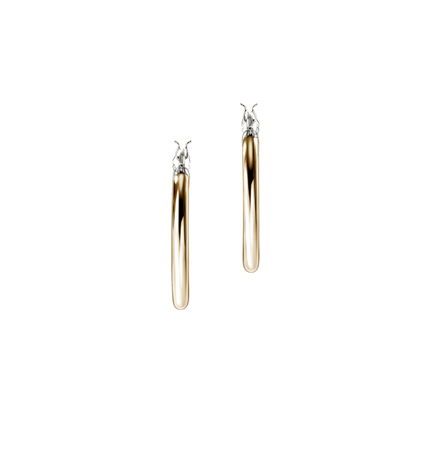John Hardy Essentials Mixed Metals Hoop Earrings, 18mm