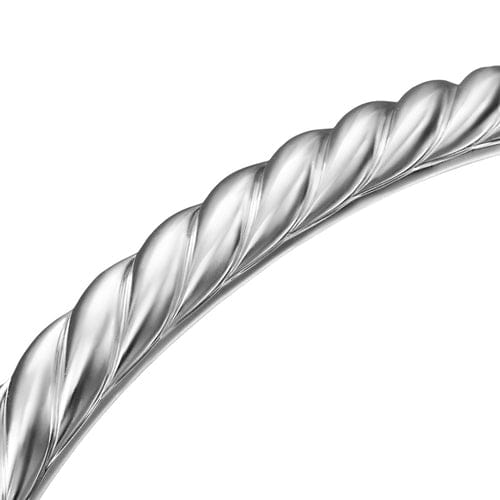 David Yurman Sculpted Cable Cuff Bracelet in 18K White Gold, 5.5mm, Size Medium