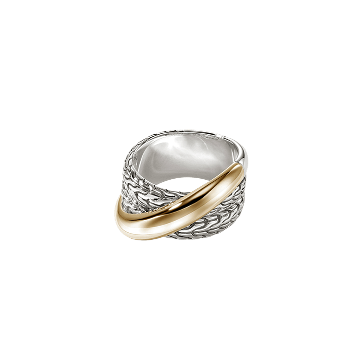 John Hardy Essentials Mixed Metals Crossover Ring, 12.5mm