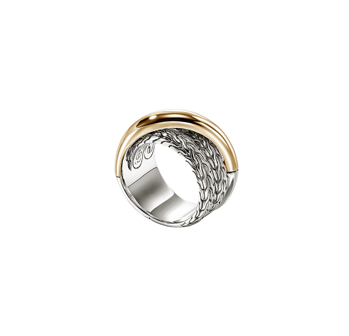 John Hardy Essentials Mixed Metals Crossover Ring, 12.5mm