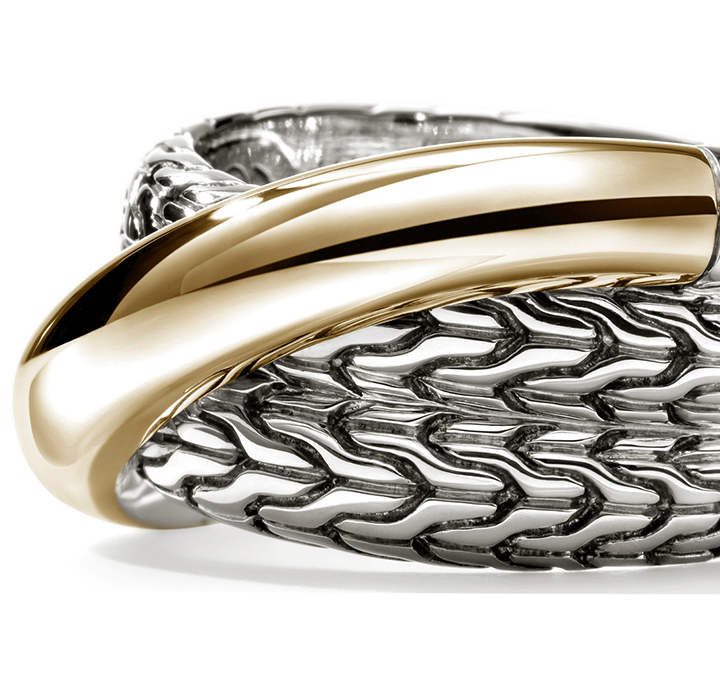 John Hardy Essentials Mixed Metals Crossover Ring, 12.5mm