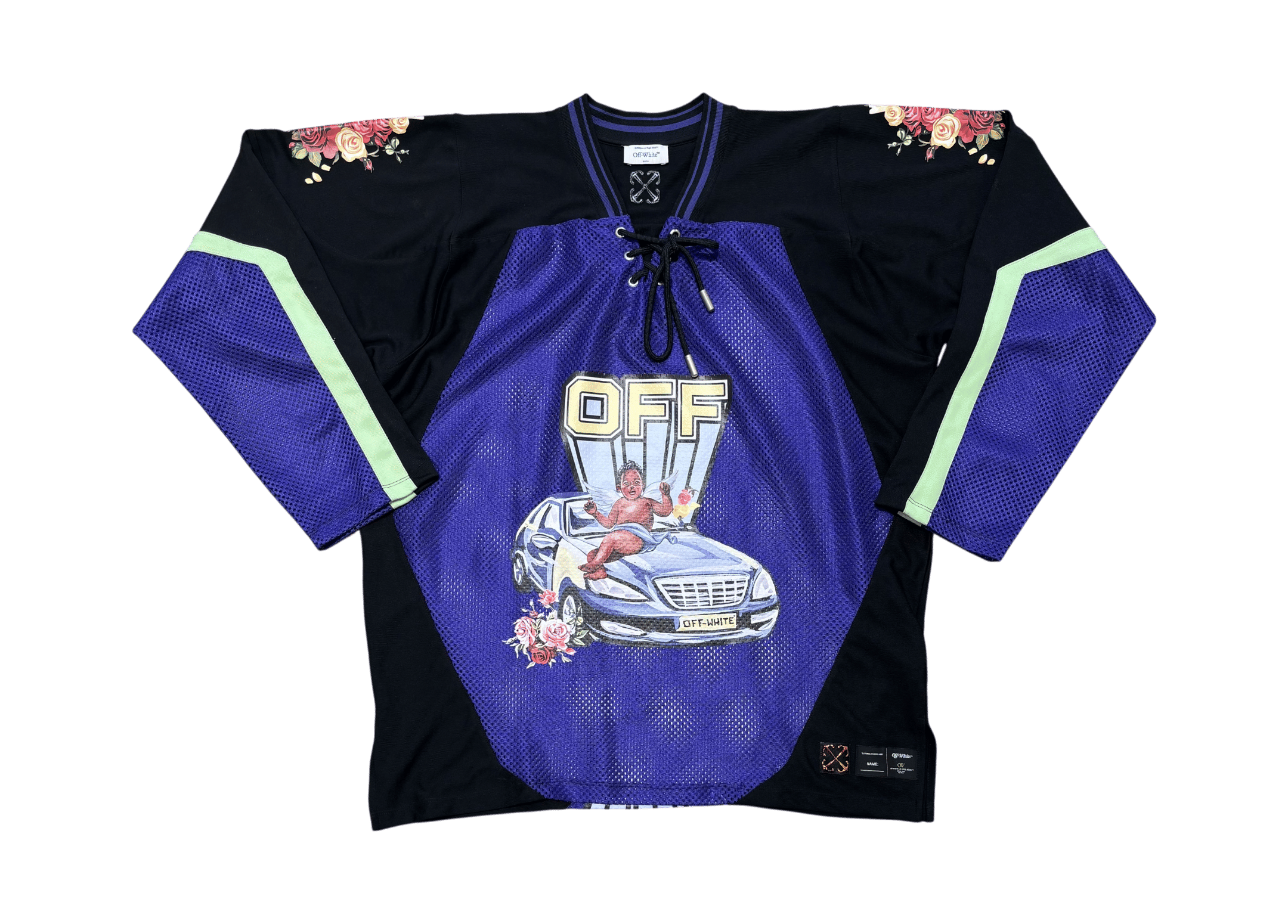 Off-White Jersey Hockey Oversize Car Mesh COND NEW