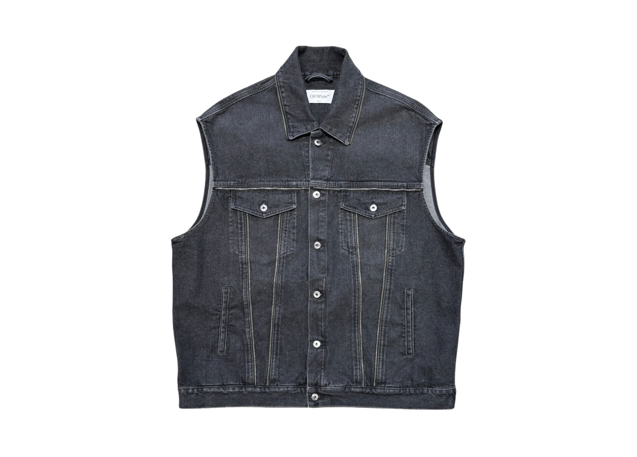 Off-White Gilet Denim Zip Black COND NEW
