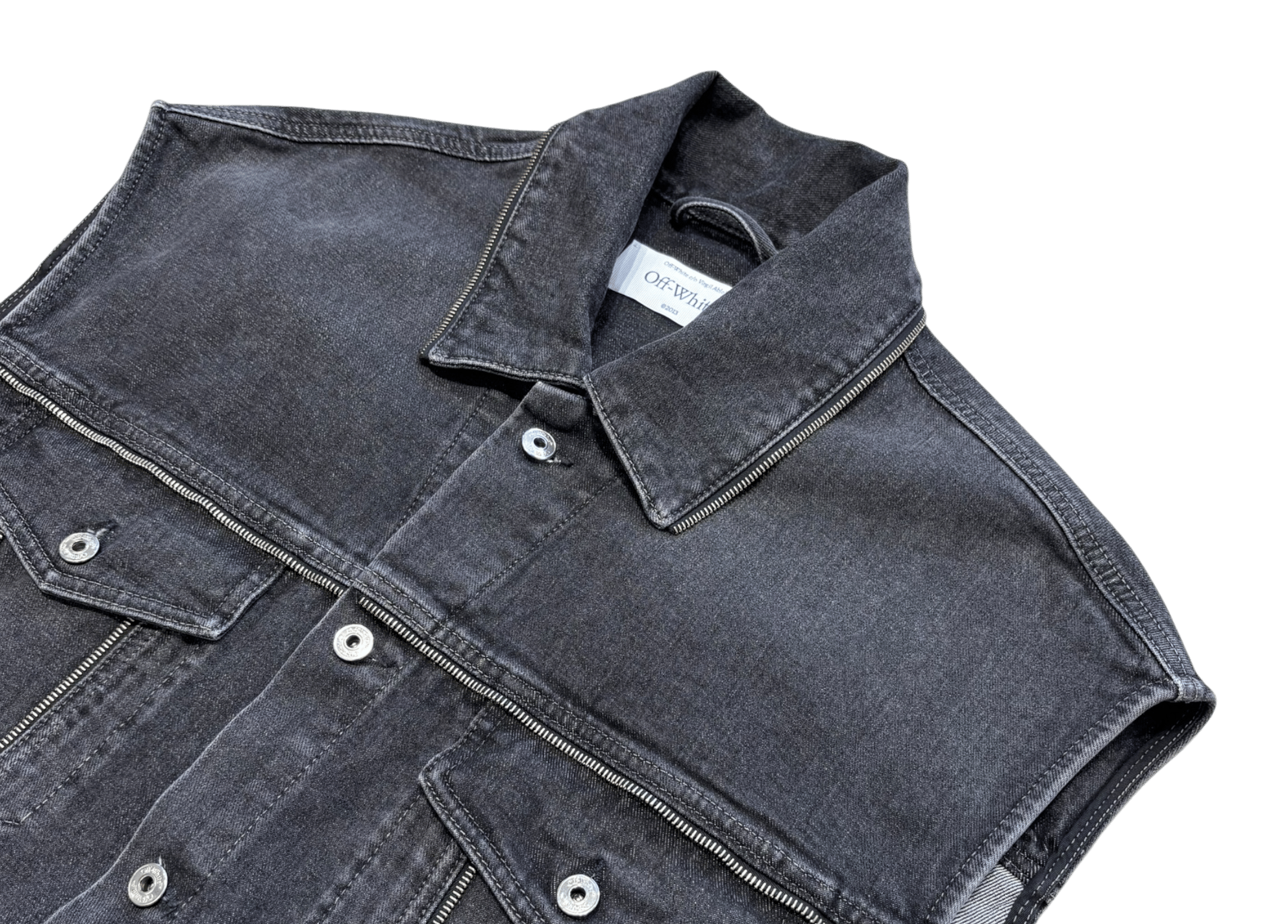 Off-White Gilet Denim Zip Black COND NEW