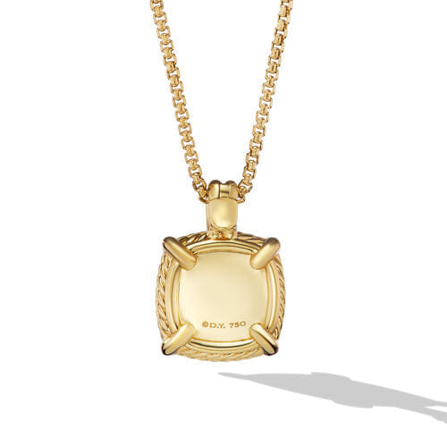 David Yurman Chatelaine Pavé Bezel Pendant Necklace in 18K Yellow Gold with Champagne Citrine and Diamonds, 14mm