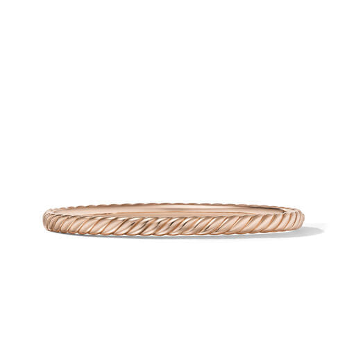David Yurman Sculpted Cable Bangle Bracelet in 18K Rose Gold, 4.6mm