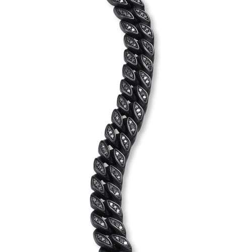 David Yurman Curb Chain Bracelet in Black Titanium with Black Diamonds, 8mm