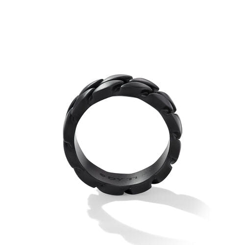 David Yurman Curb Chain Band Ring in Black Titanium, 8mm