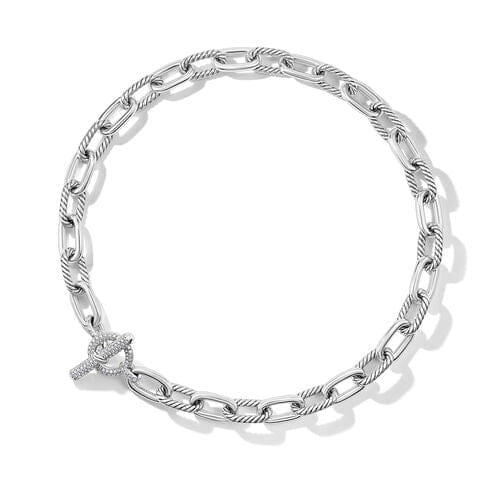 David Yurman DY Madison Toggle Chain Necklace in Sterling Silver with Diamonds, 11mm