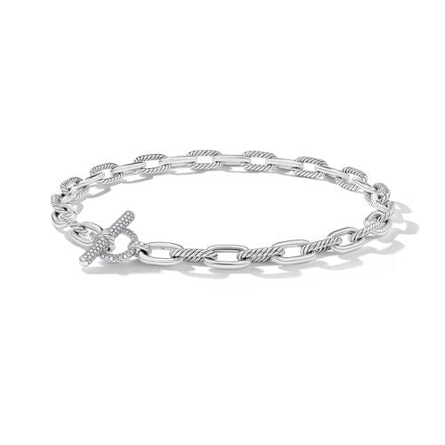 David Yurman DY Madison Toggle Chain Necklace in Sterling Silver with Diamonds, 11mm