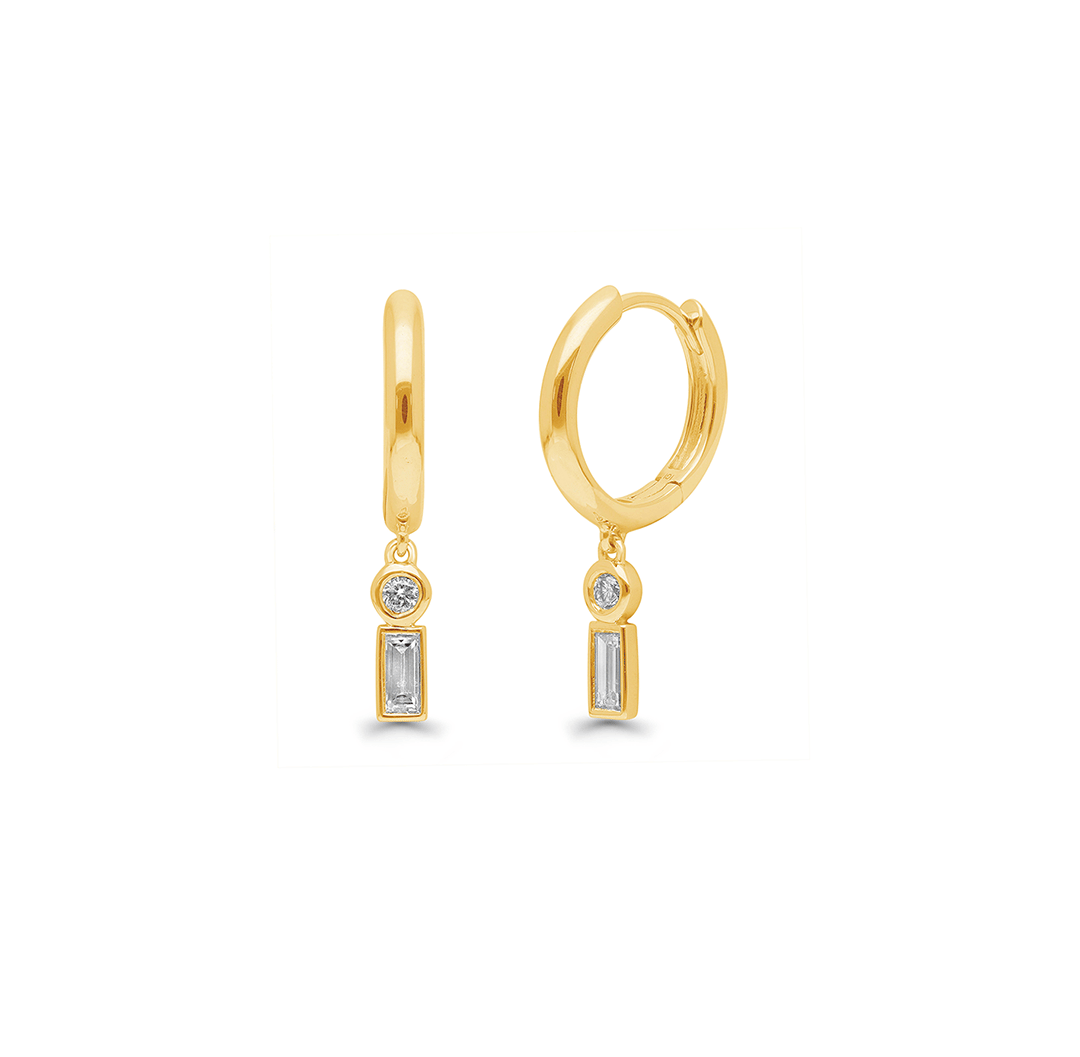 Sabel Collection Yellow Gold Multi-Shape Diamond Drop Earrings