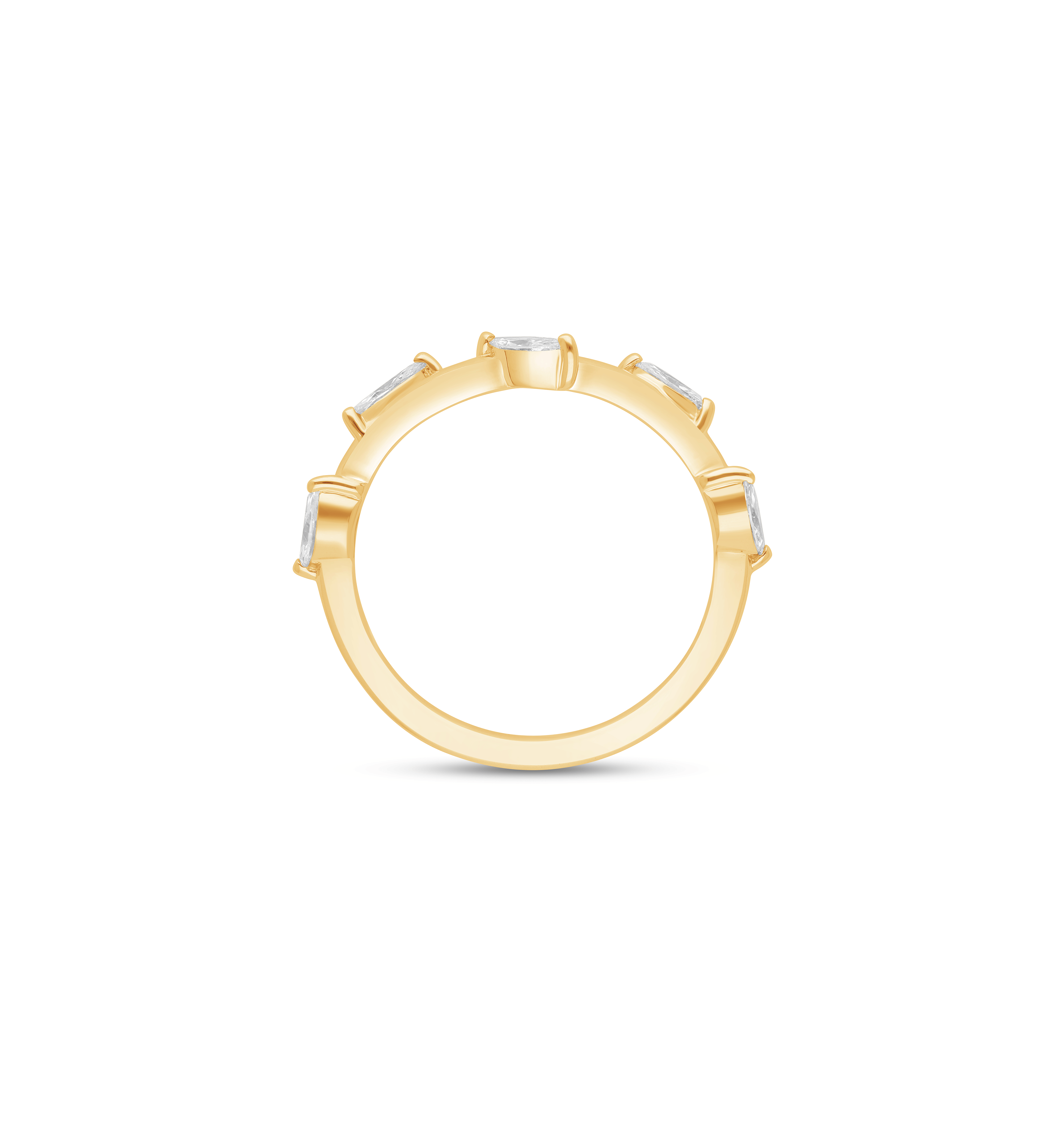 Sabel Collection Yellow Gold Marquise Diamond Curved Ring