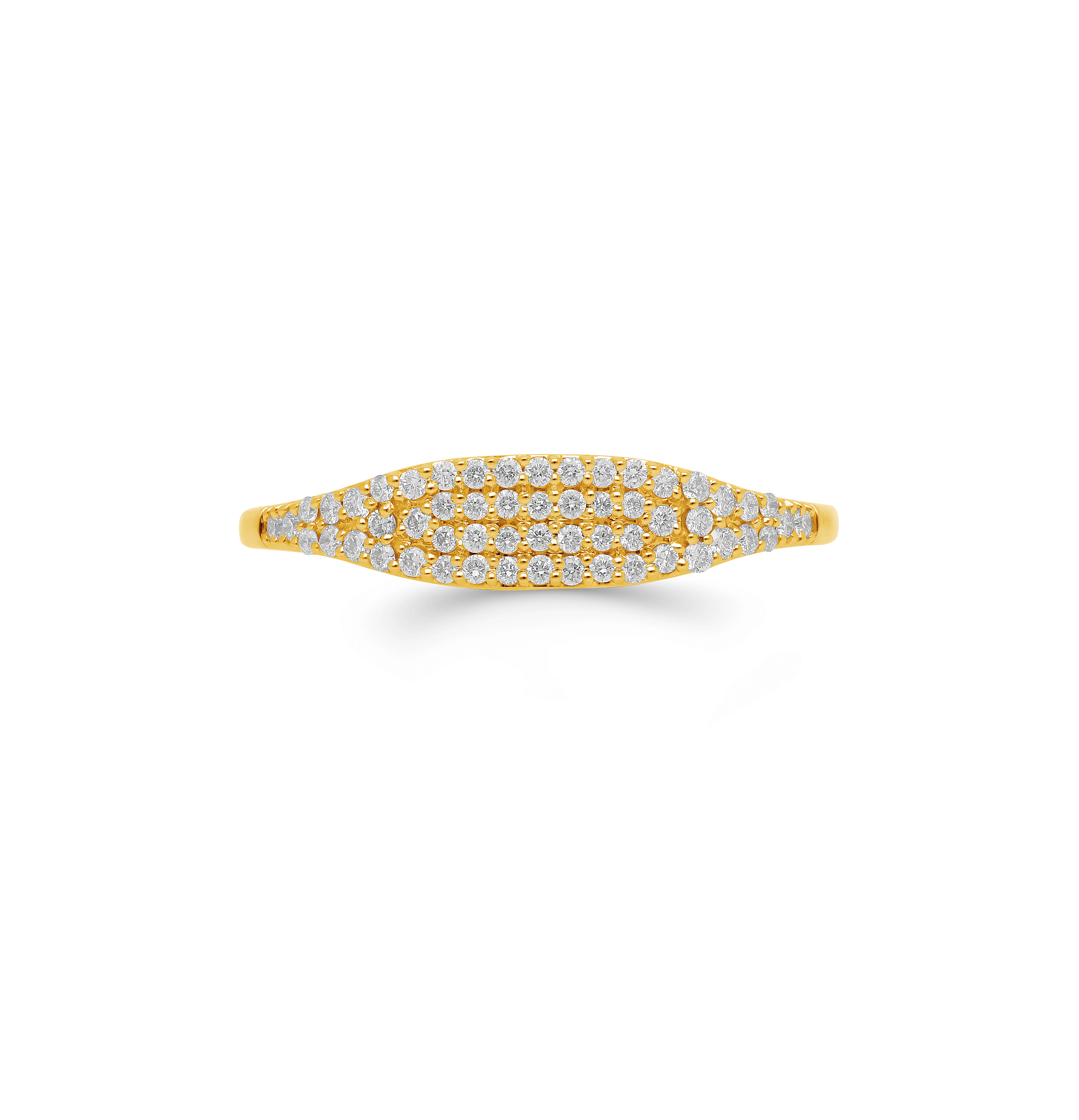 Sabel Collection Yellow Gold Round Diamond Pave Ring