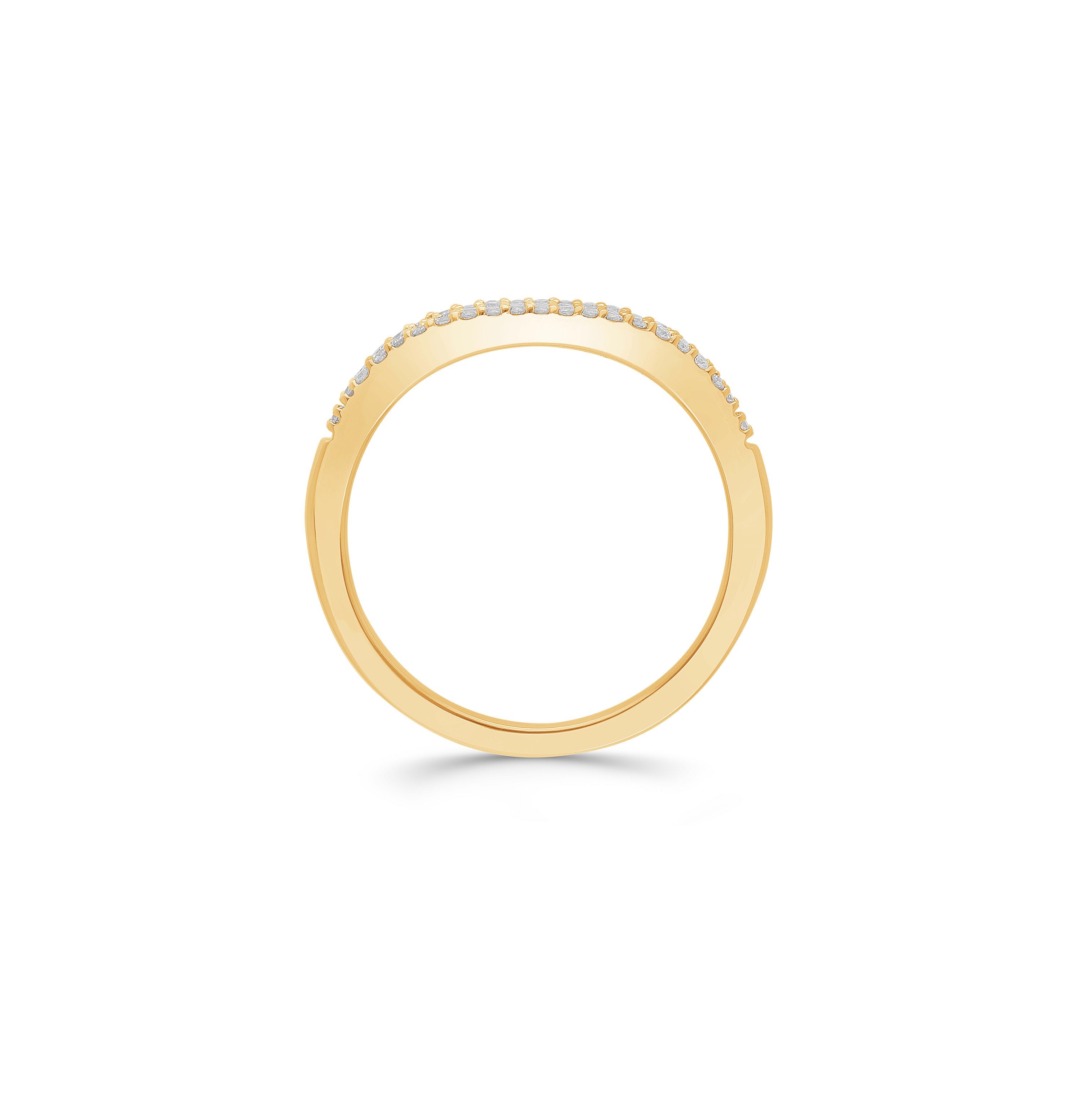 Sabel Collection Yellow Gold Round Diamond Pave Ring