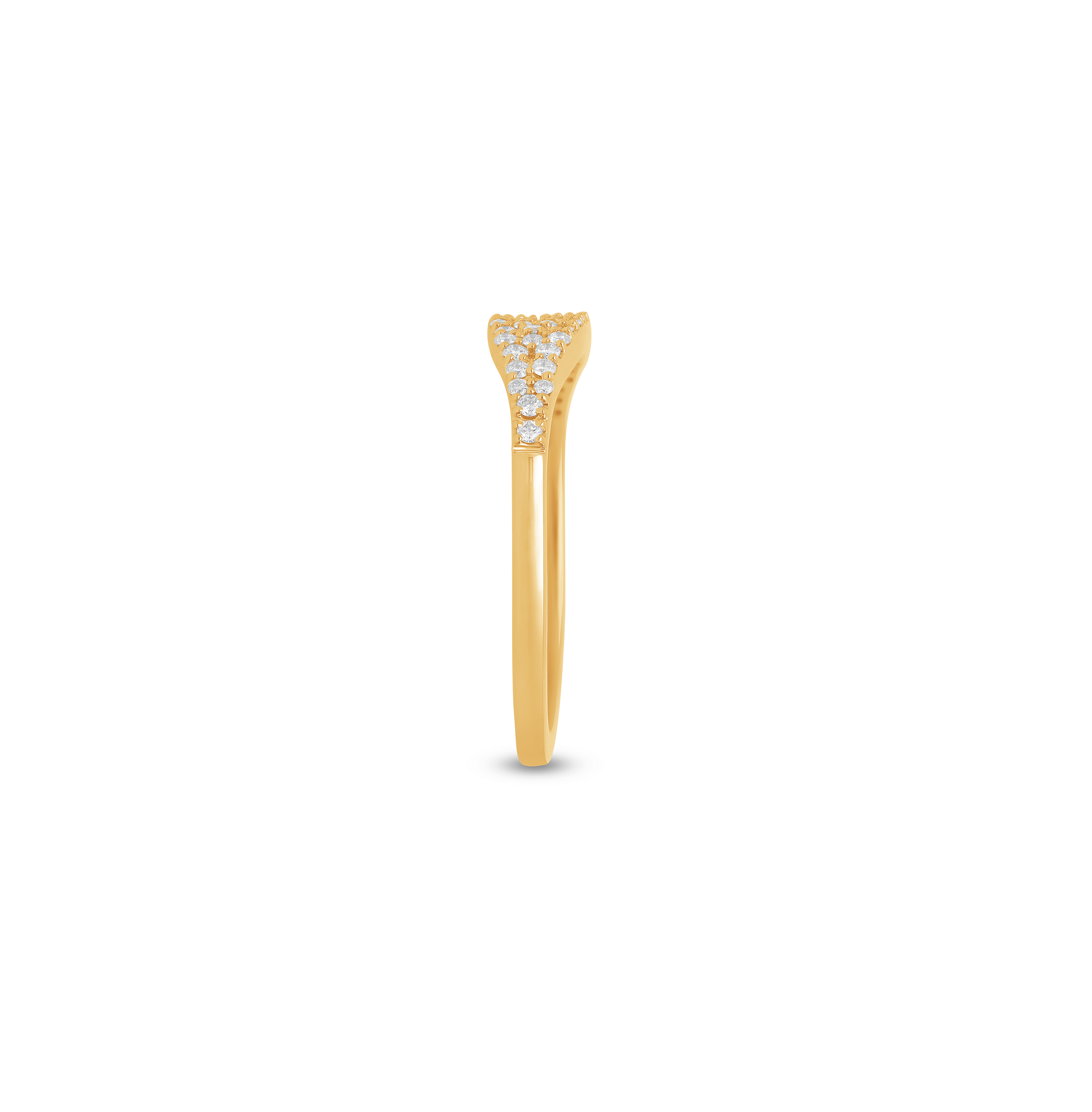 Sabel Collection Yellow Gold Round Diamond Pave Ring