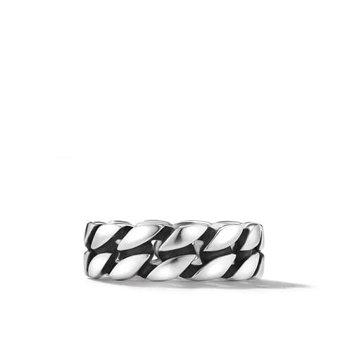 David Yurman Curb Chain Band Ring in Sterling Silver, 8mm