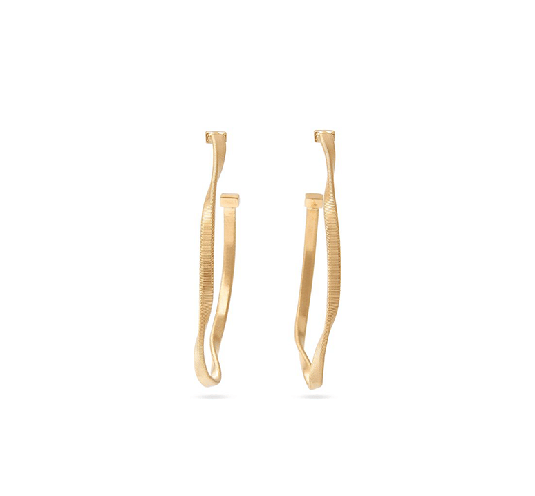 Marco Bicego Marrakech Yellow Gold Twisted Medium Hoop Earrings
