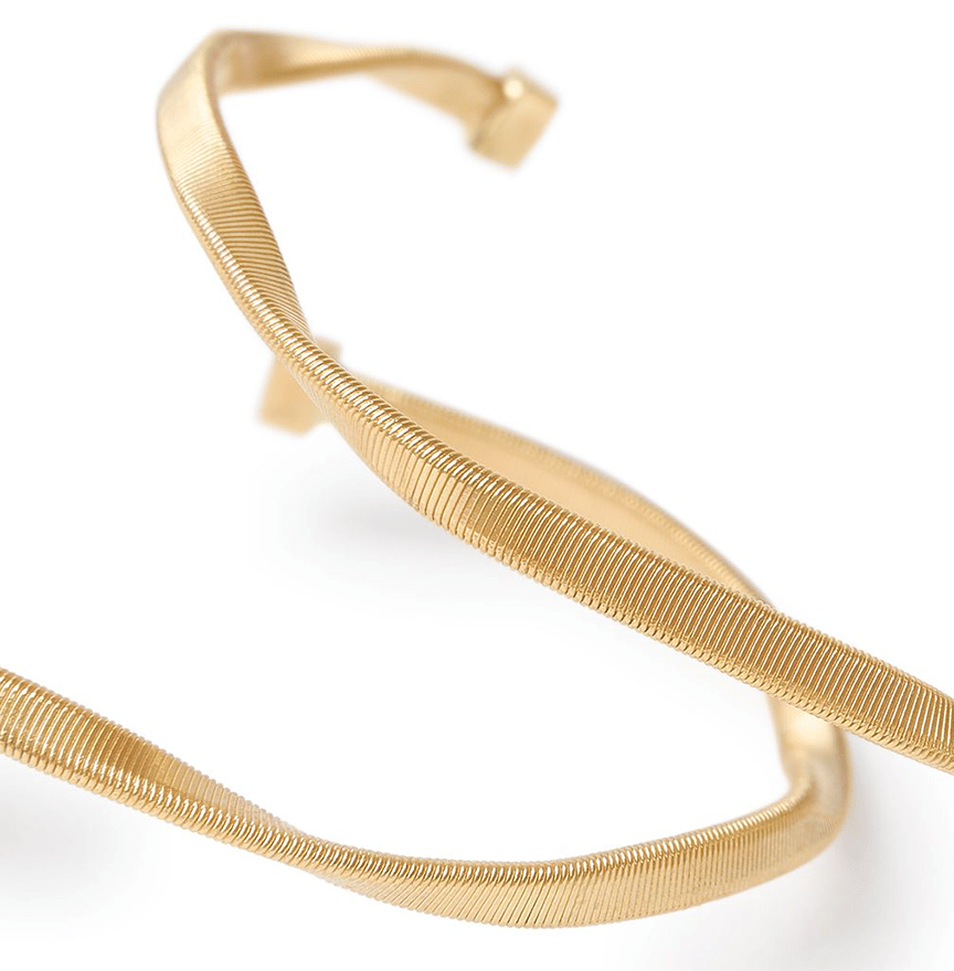 Marco Bicego Marrakech Yellow Gold Twisted Medium Hoop Earrings
