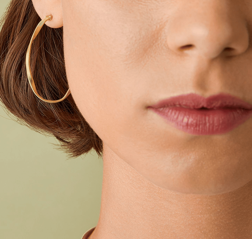 Marco Bicego Marrakech Yellow Gold Twisted Medium Hoop Earrings