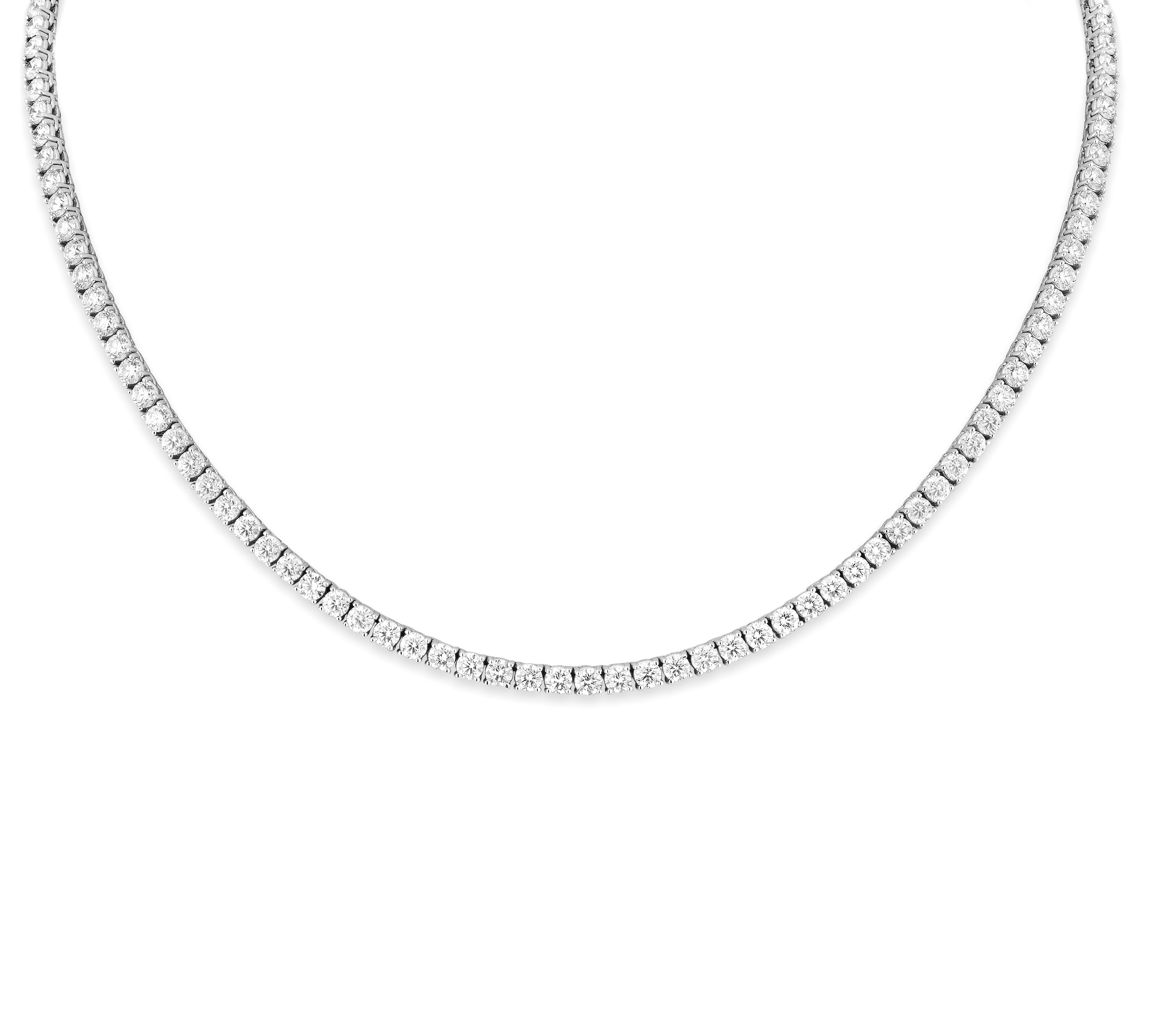 Sabel Collection White Gold Diamond Eternity Necklace, 17"