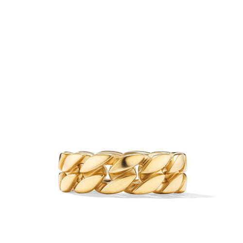 David Yurman Curb Chain Band Ring in 18K Yellow Gold, 8mm
